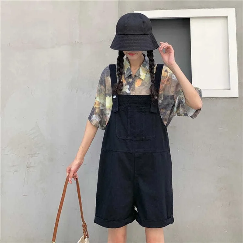 Женские летние комбинезоны 2021 повседневные однотонные модные Свободные