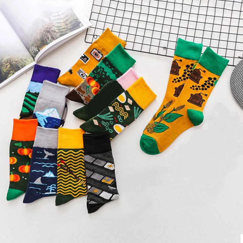 Зимние новые модные женские носки в уличном стиле Харадзюку Модные Винтажные с