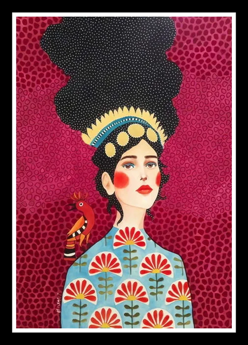 Наклейки на стену с изображением девушки цветов птицы | Дом и сад