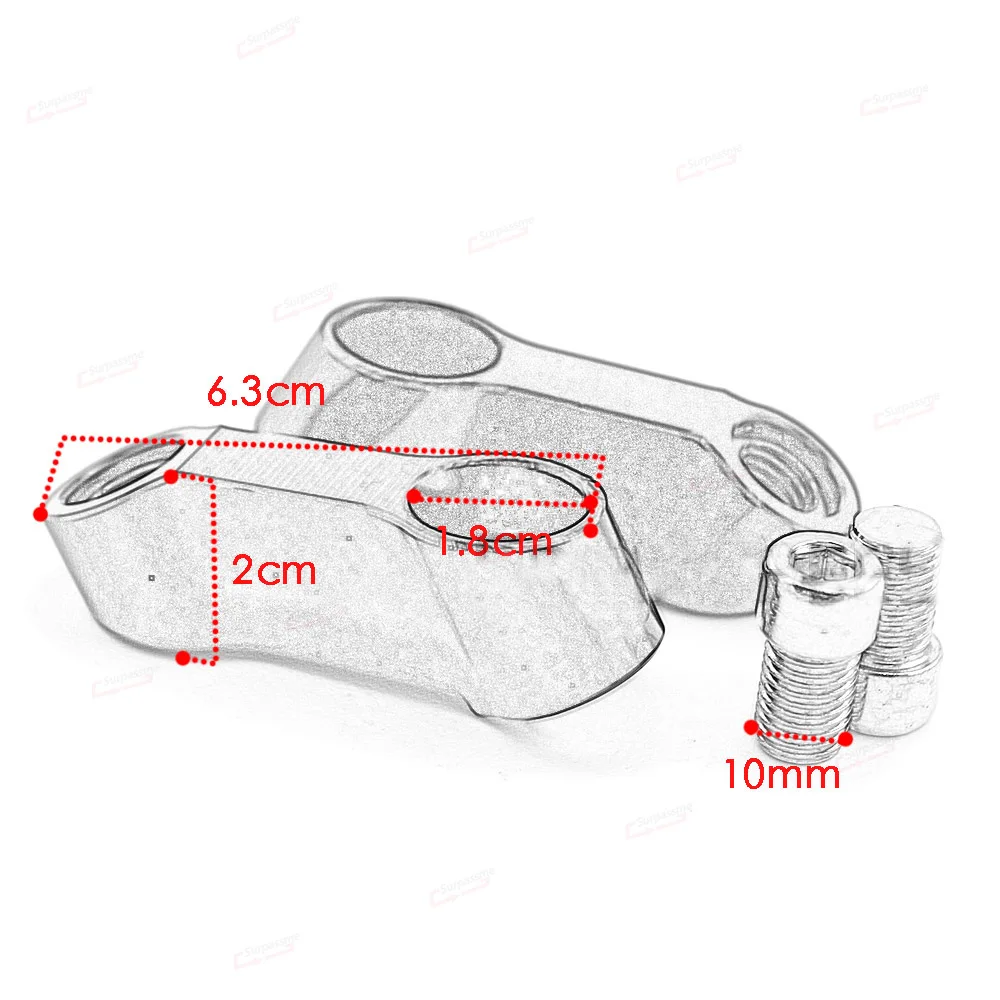 Переходник для установки на зеркало мотоцикла CNC 10 мм Адаптер заднего вида