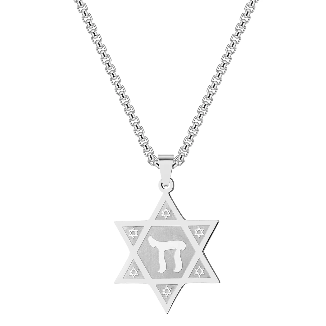CHENGXUN ожерелье со звездой Давида еврейский чай кабала подвеска из нержавеющей