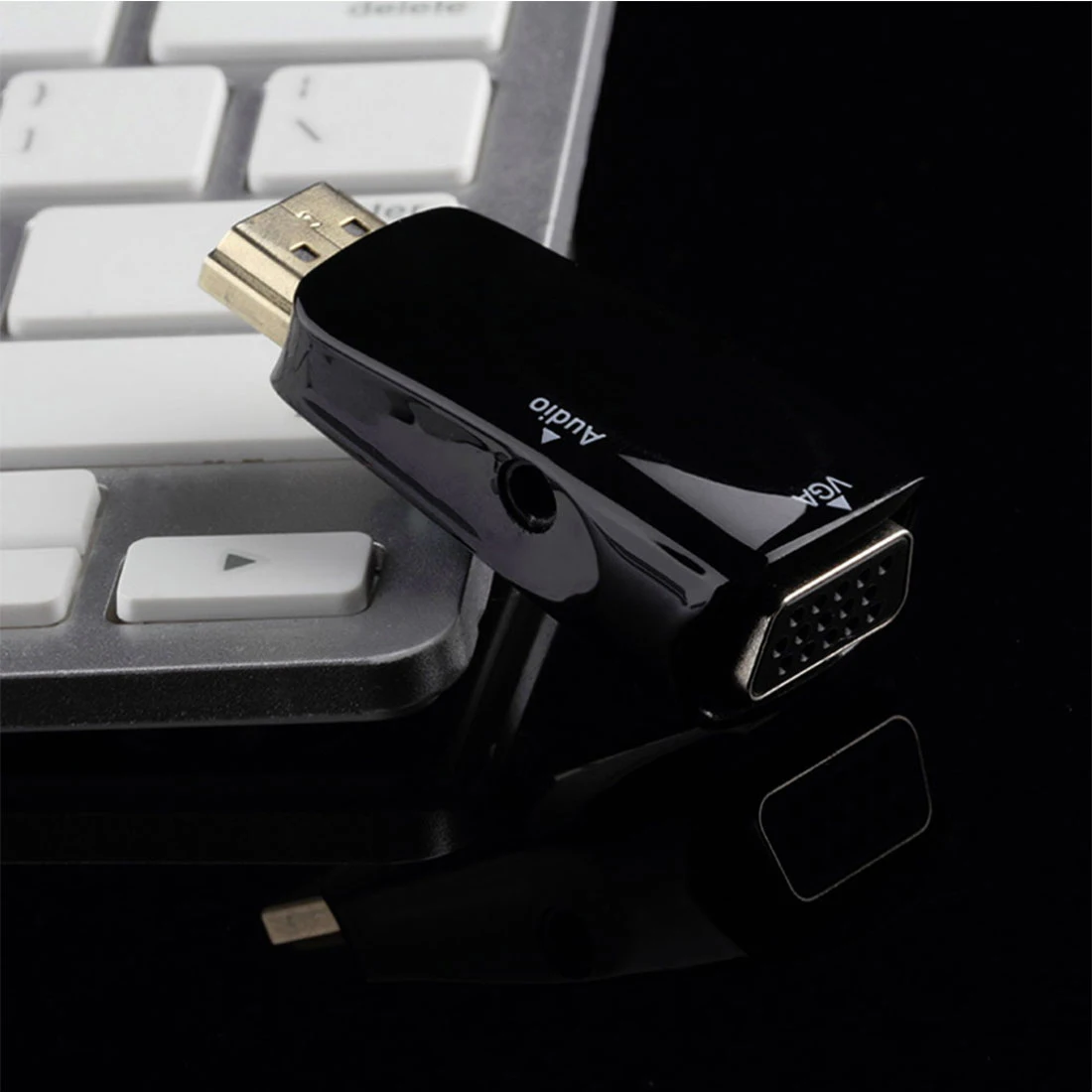 

Hot Sale For HDMI-compatible To VGA Adapter Converter Cable With Audio Cable Support HD 1080P For PC Laptop
