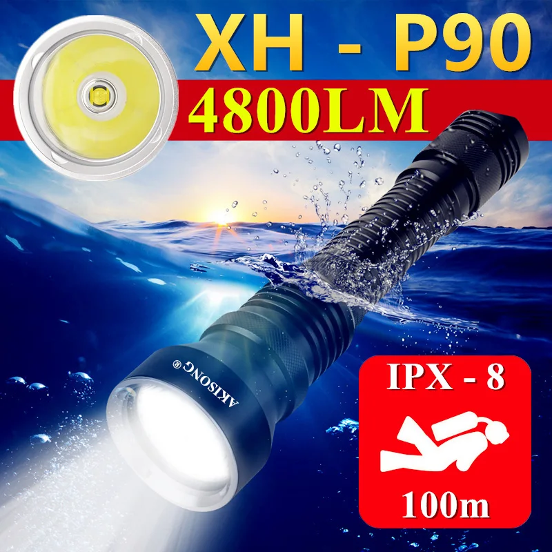 

Фонарик XHP90/P70/P50, светодиодный, 4 ядра, 100 м, 26650