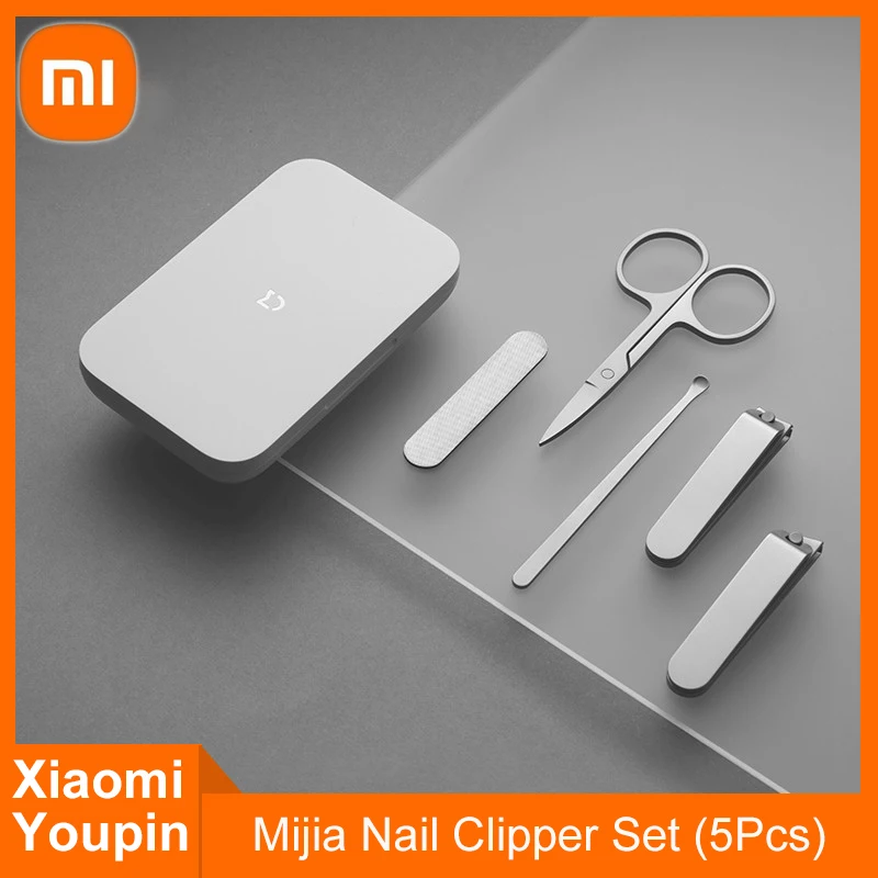 

XIAOMI Mijia 5Pcs Nail Clipper Set Portable Stainless Steel Fingernail Toenail Manicure Pedicure Magnetic Absorption