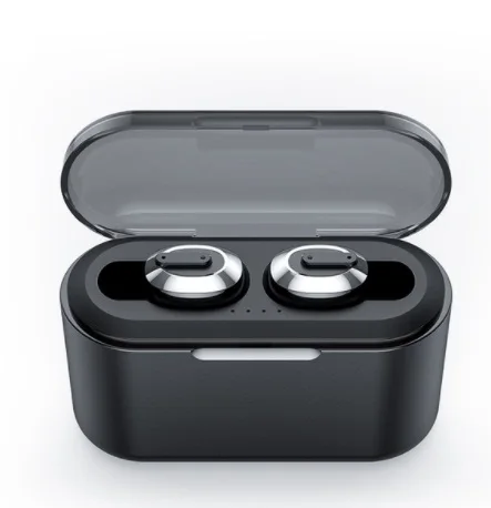 T2 Tws беспроводные Bluetooth наушники 5,0 TWS 3D стерео Bluetooth гарнитуры мини наушники с зарядным устройством 2200 мАч Внешний аккумулятор - Цвет: black