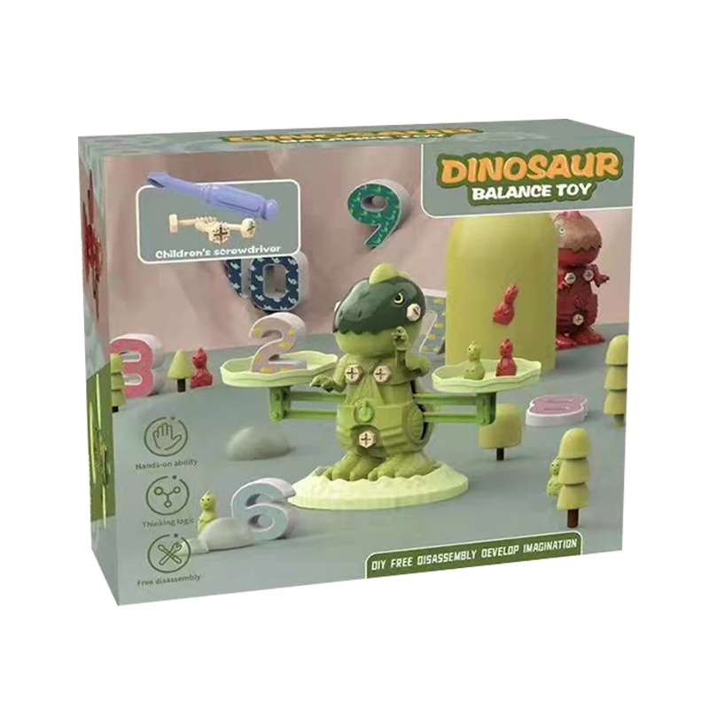 

2022 New Balance Scale Educational Toys Dinosaur DIY Combination Toy for Over 3 Years Old