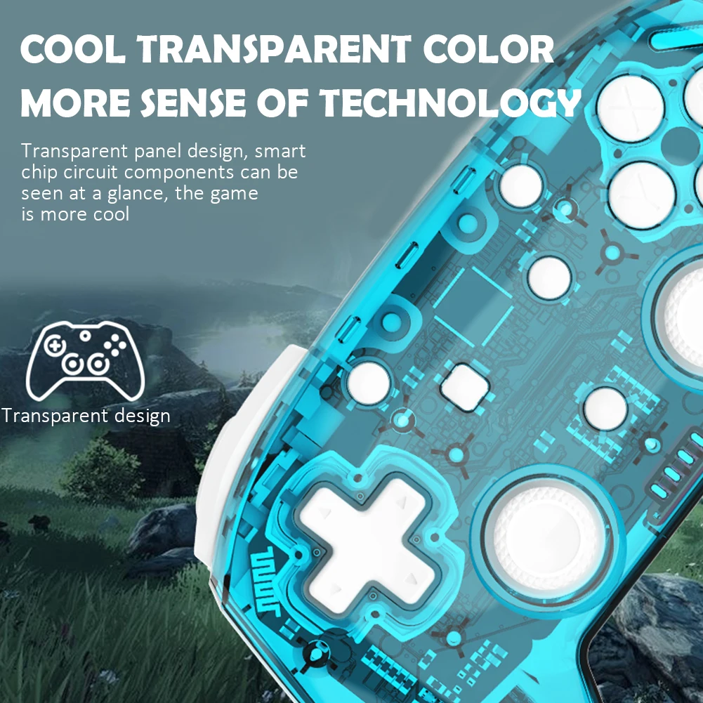 Беспроводной геймпад джойстик прозрачный Вибрационный соматосенсорный Bluetooth