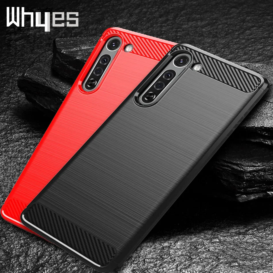 Whyes силиконовый чехол для Moto Edge Plus + Ударопрочный Мягкий из углеродного волокна