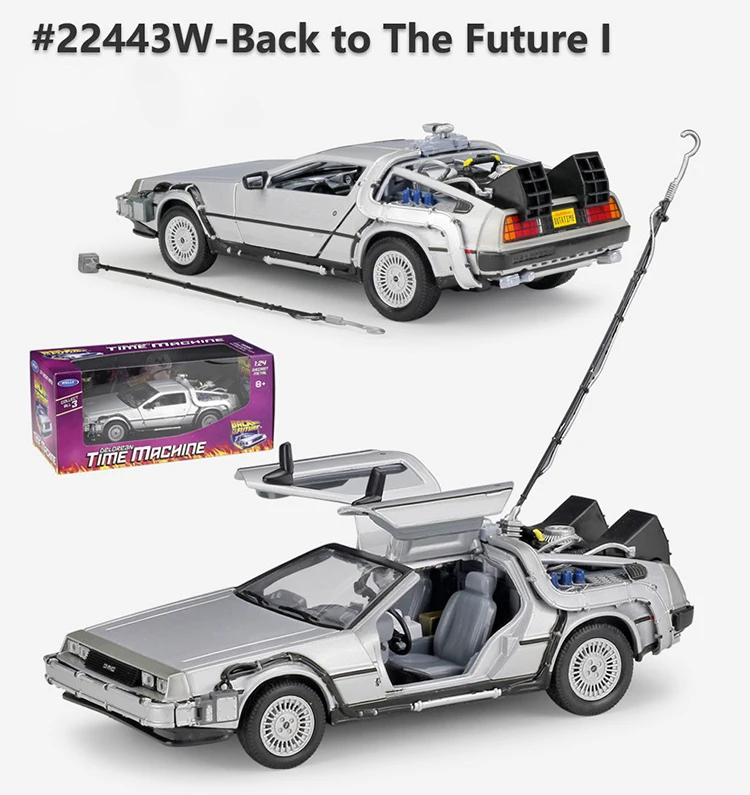 Welly литая в масштабе 1:24 модель автомобиля Delorean для фильма Назад будущее часть 1/2/3