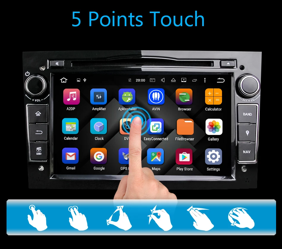 Eunavi 2Din четырехъядерный 7 дюймов Android 9,0 Автомобильный DVD радио плеер gps Navi для Vauxhall Opel Astra H G Vectra Antara Zafira Corsa