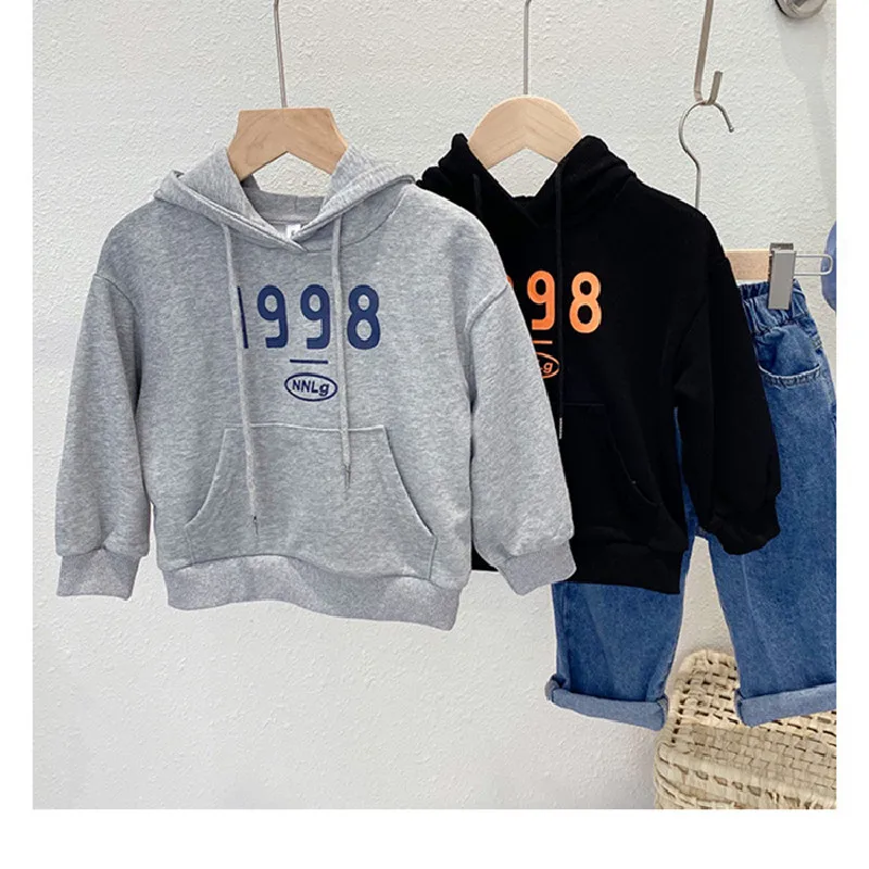 

2021 Autumn New Korean Version Of The Same Style Boys And Girls Hooded Sweater Printed Long-sleeved Children's Pullover Hoodie