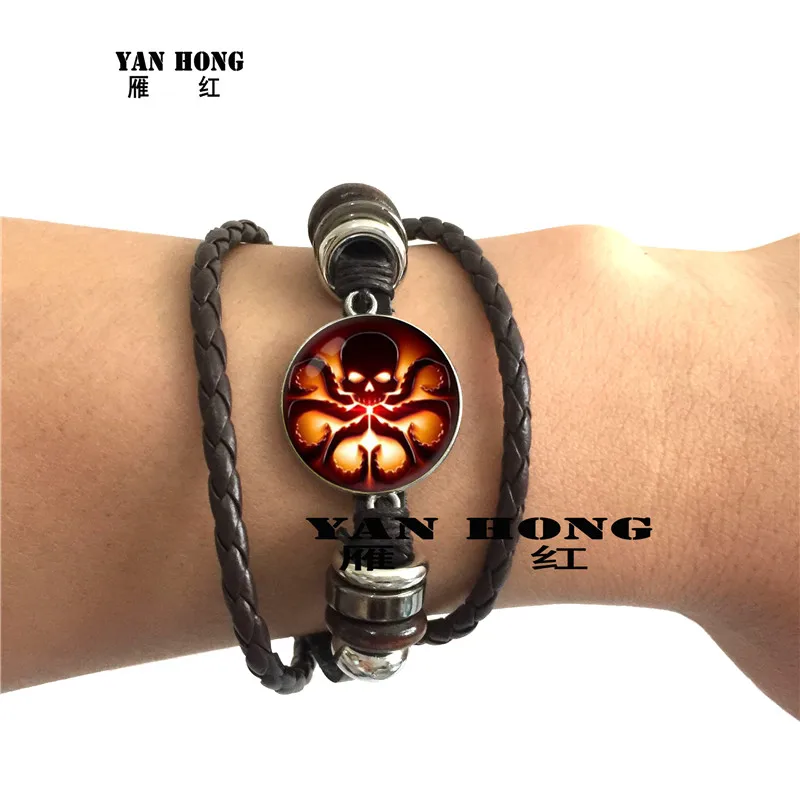 

Новинка 2019, кожаный браслет из ГИДРЫ града, браслет с логотипом Гидры града, ювелирные изделия, стеклянный кожаный браслет с фотографией