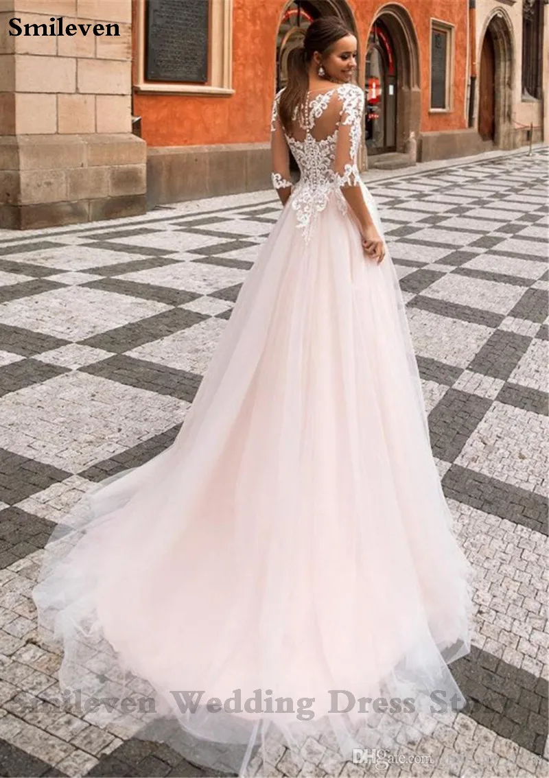 Smileven A Line свадебное платье-бохо Свадебные платья полупальто арабский Vestido De Noiva Свадебные платья Турция Стиль