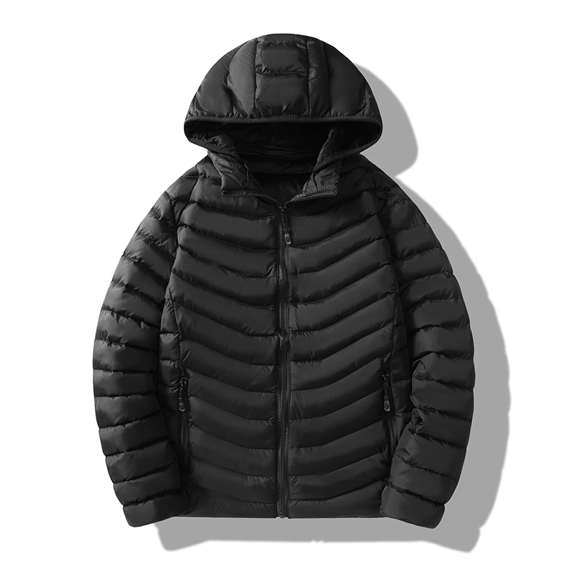 Men's Winter Warm Jacket Long-sleeved with Detachable Cap Casual Fashionab Hooded Overcoat Plus Size 6XL