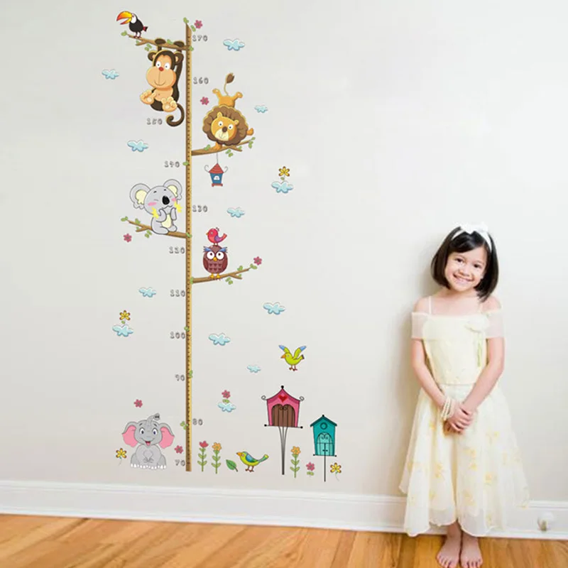 

Height Chart Measure PVC Baby Room Animal Pattern Children Height Sticker Cute Self-Sticking Diy Home Decor Cartoon