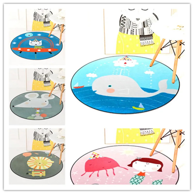 

Home Carpet Kids Cartoon Fashion Print Round Rug Child Baby Bedroom Soft Carpets Baby Crawl Mat/Rugs Floor Large Game Area
