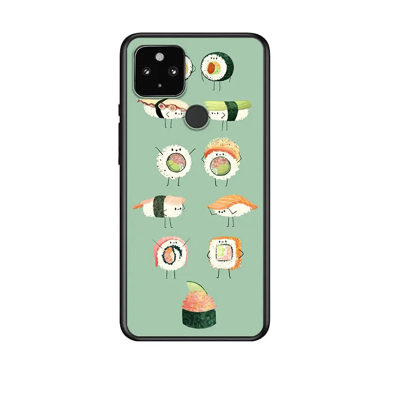 

Sushi Pug for Google Pixel 5 Pixel 4a 5G Pixel 4a Pixel 4 Pixel 4 XL Silicone Soft Black Phone Case Cover