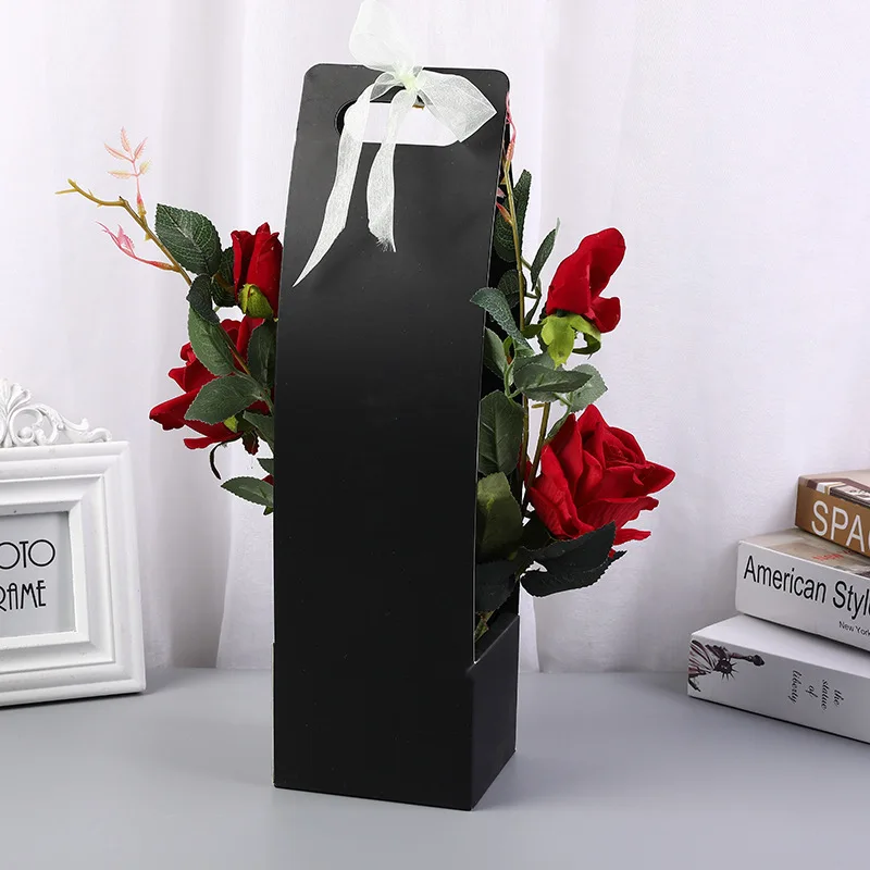 Новая коробка для упаковки цветов бумажные коробки с держателем рук подарочная