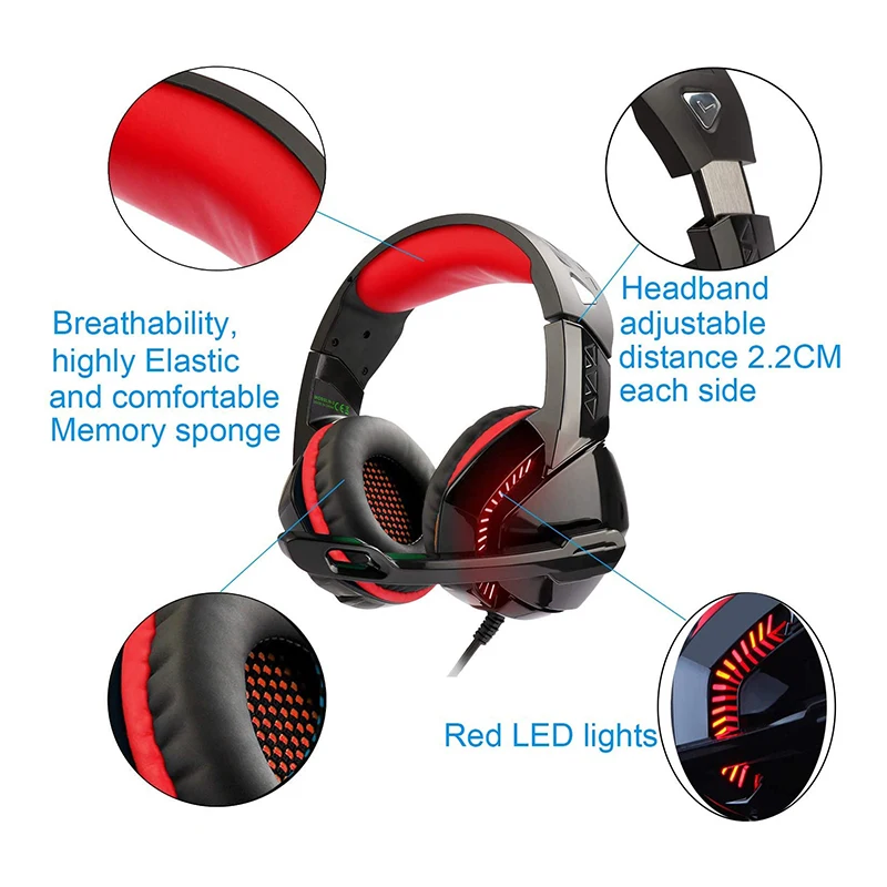 

High-Quality Gaming Headset Gamer Headphones Surround Sound Stereo Earphones USB Microphone Breathing LED Light PC Gamer 2020