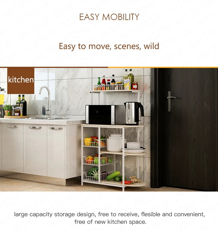 Кухонные стеллажи напольная многослойная полка для хранения духовки