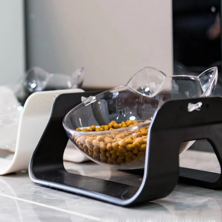 

Миска для корма для кошек, прозрачная кормушка для кошек и позвоночника, защита скошенного рта, для питомцев