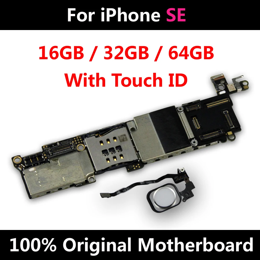 Разблокированная материнская плата для iPhone SE 5se 5 с/без сканера отпечатков