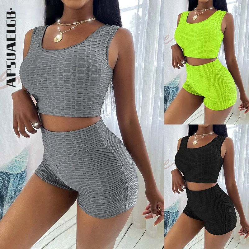 

APSUAELGB.-шорты спортивный бюстгальтер для фитнеса женский спортивный костюм женский укороченный костюм для йоги спортивная одежда для бега ж...