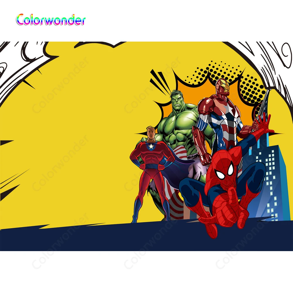 Белый фон мультфильм аниме Человек-паук Супермен железный человек с Халком