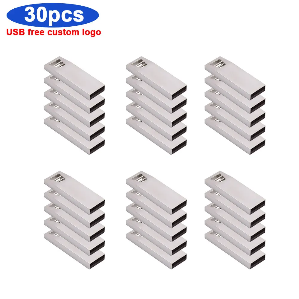 

30pcs/lot Custom Logo Metal USB 2.0 64GB 32GB 16GB 8GB 4GB Pen Drive Flash Drive Pendrive U Disk Memory Stick for Photography
