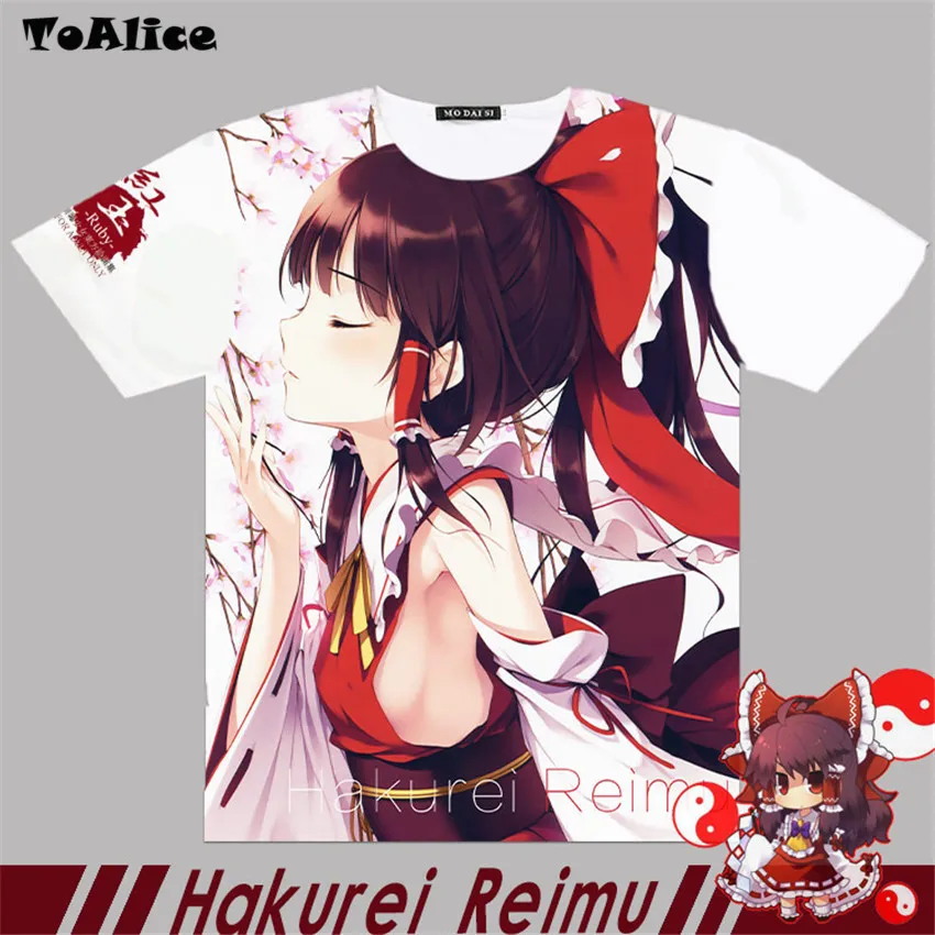 Футболка Touhou Project с рисунком костюм для косплея Hakurei Reimu из аниме модная мужская и