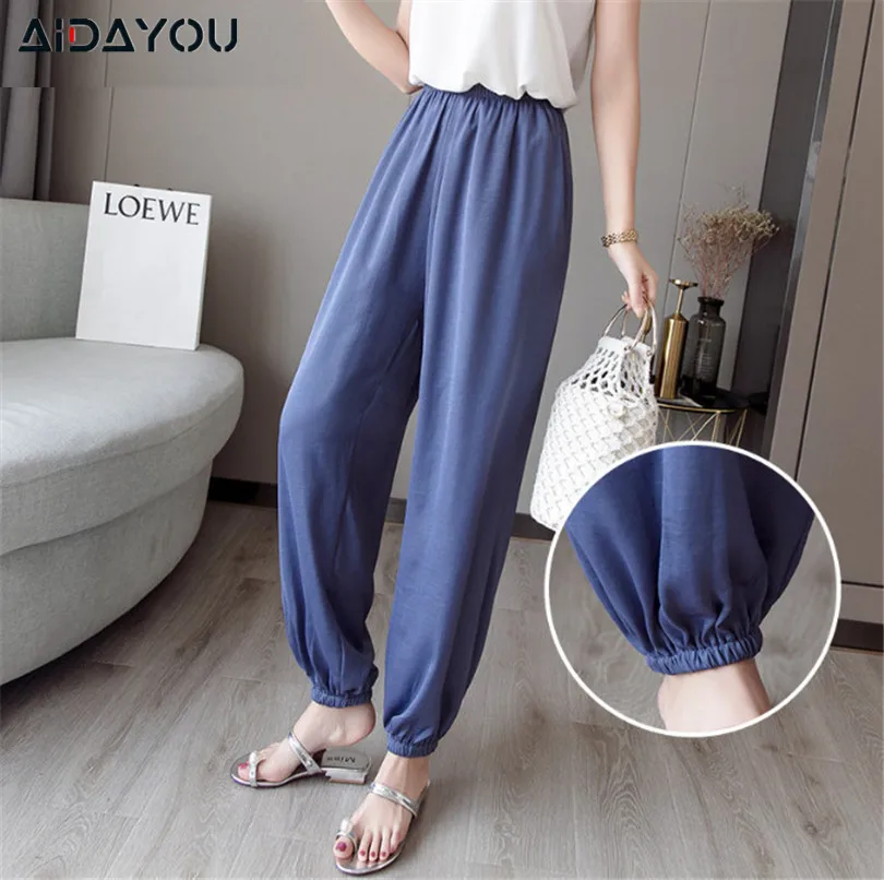 Брюки женские свободного покроя однотонные повседневные светильник кие