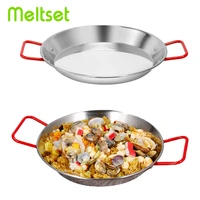 20 30cm seafood frying pot stainless steel spanish double ear non stick frying pan saucepan fruit plate container cooking tools