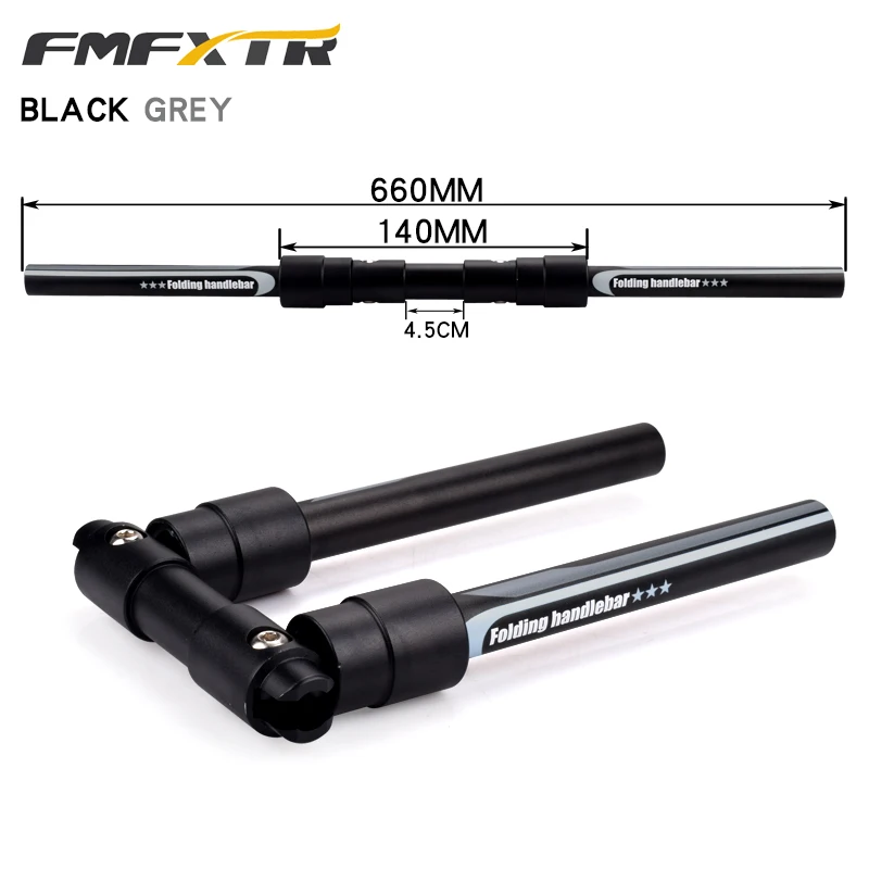 gray 25.4 31.8X660 MTB складной руль для велосипеда, алюминиевый сплав, Диаметр 31,8/25,4 мм, шоссейный складной велосипед, плоские аксессуары, руль - Цвет: gray 25.4 31.8X660