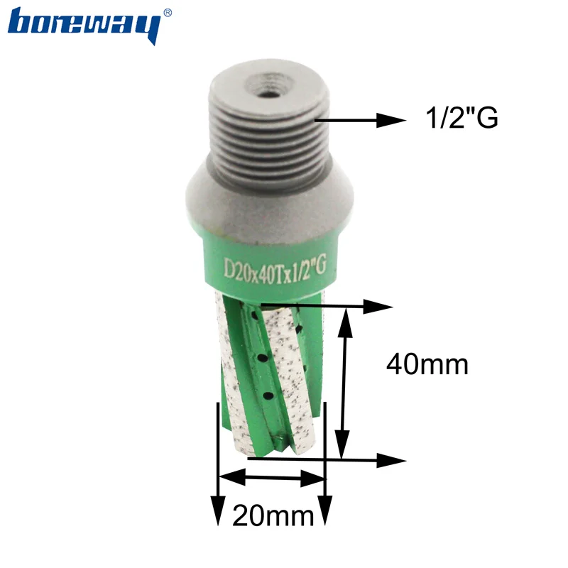 Алмазный режущий наконечник Boreway D20 * 40T 1/2G CNC 5 + 1 сегментов для каменной раковины