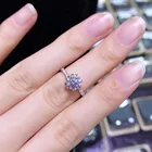 Женское кольцо в виде снежинок Geoki, кольцо из стерлингового серебра 925 пробы с драгоценным камнем, свадебные кольца