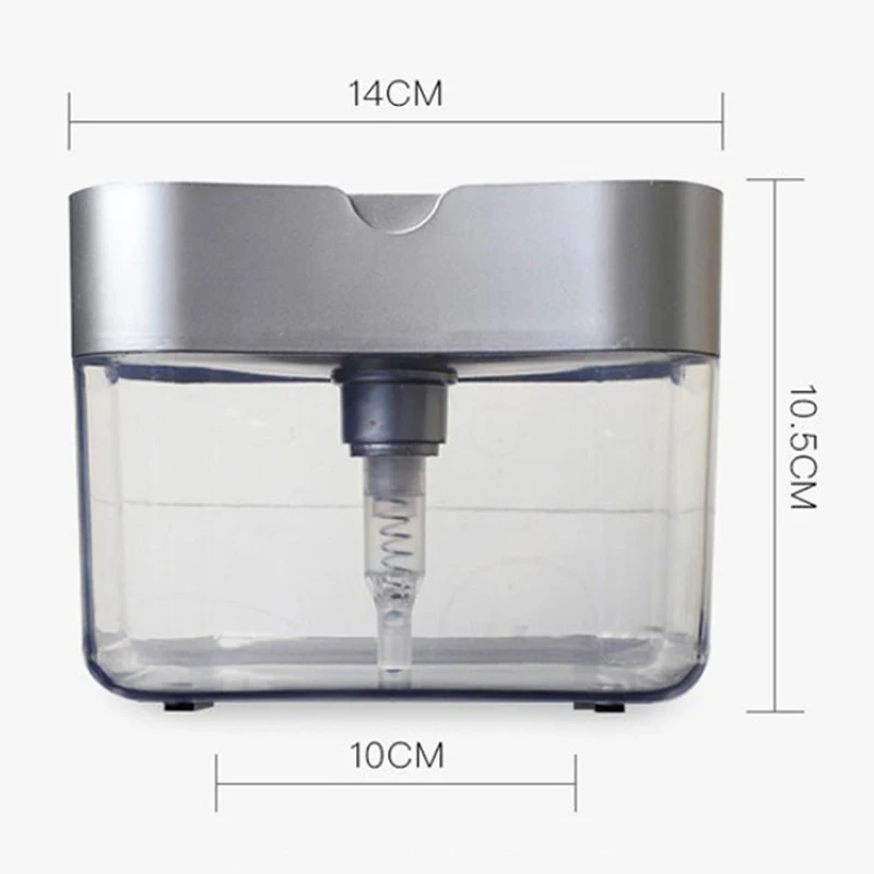 

New 2-in-1 Soap Pump Dispenser With Sponge Holder Dispenser Container Hand Press Soap Organizer Kitchen Bathroom Cleaner Tools