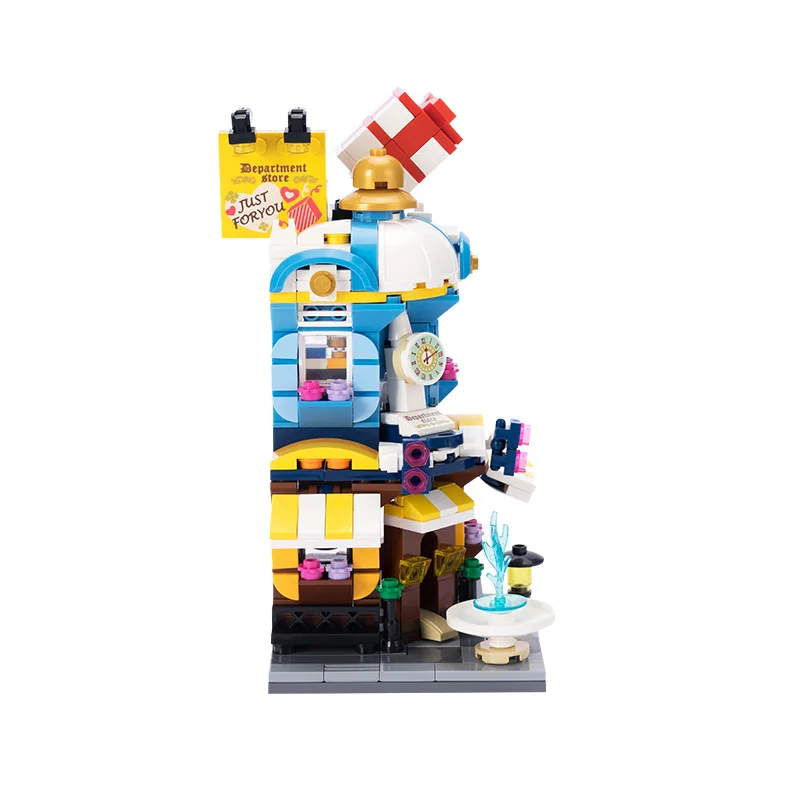 

Desserts shop ice cream house scene building blocks children's toys DIY matching children's puzzle fun leisure toys