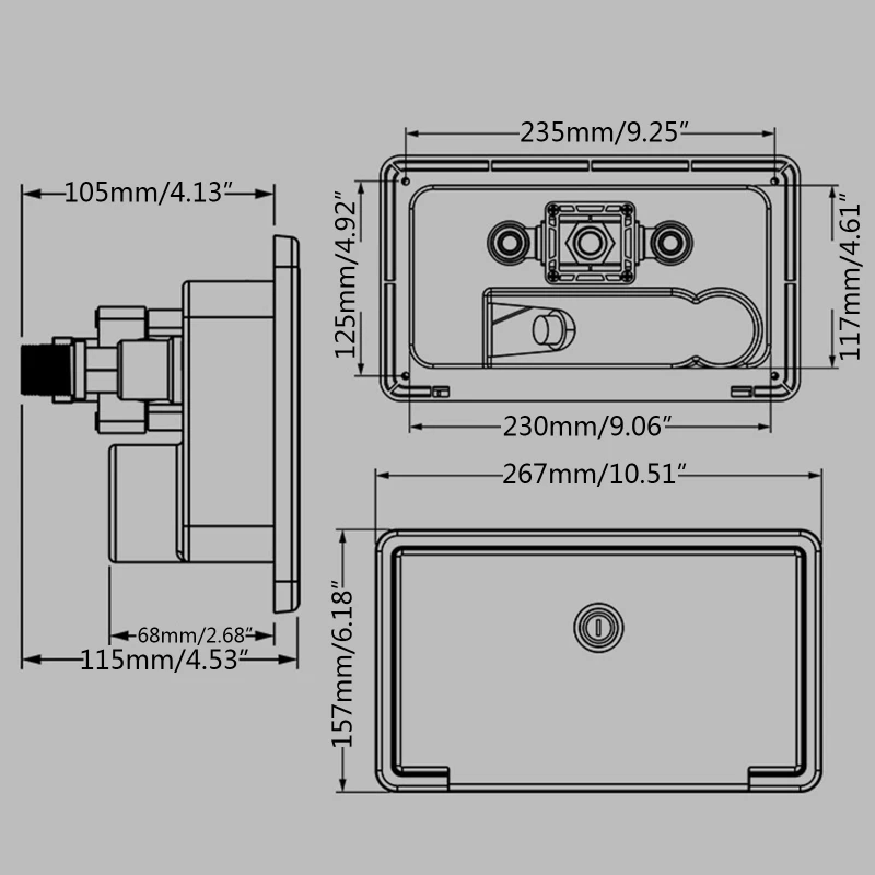 

White/Black RV Exterior Shower Box Kit with Lock Boat Marine Camper Motorhome Caravan Accessories