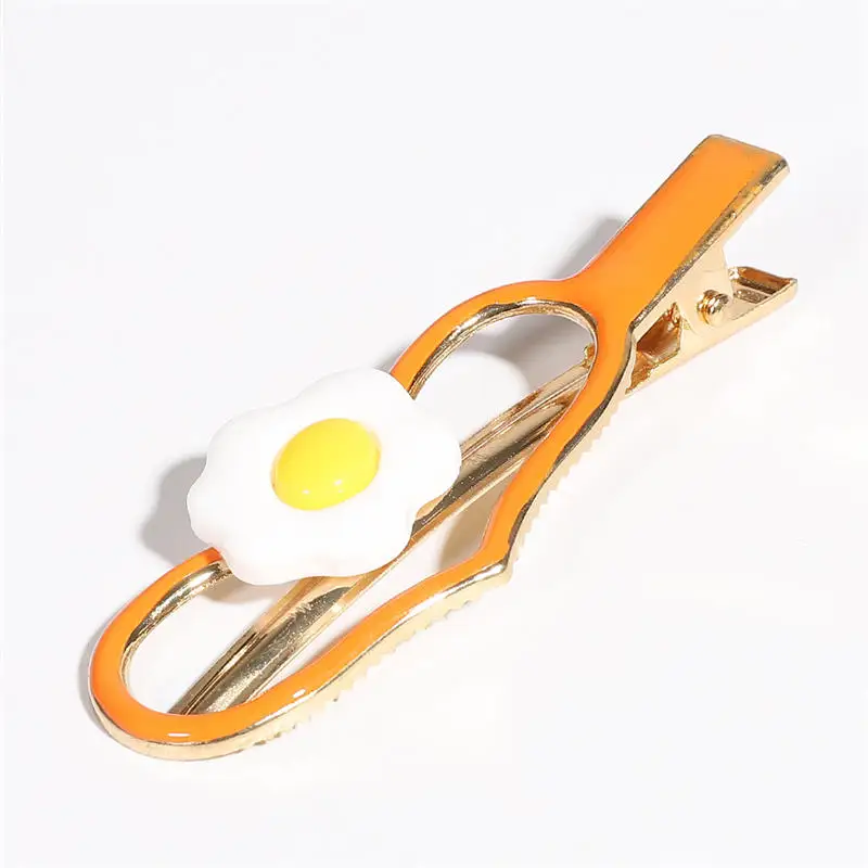 Orange Yellow 7 см длина вырезанное сердце жареное яйцо заколки Элегантные разноцветные для девочек заколки для волос аксессуары для укладки волос - Цвет: Orange Yellow