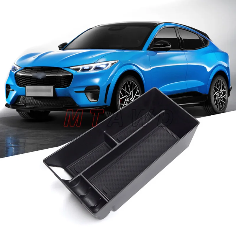 

Аксессуар для Ford Mustang Mach-E 2022 2021 ABS центральный автомобильный подлокотник для хранения, ящик для перчаток, Внутренний органайзер для хранения...