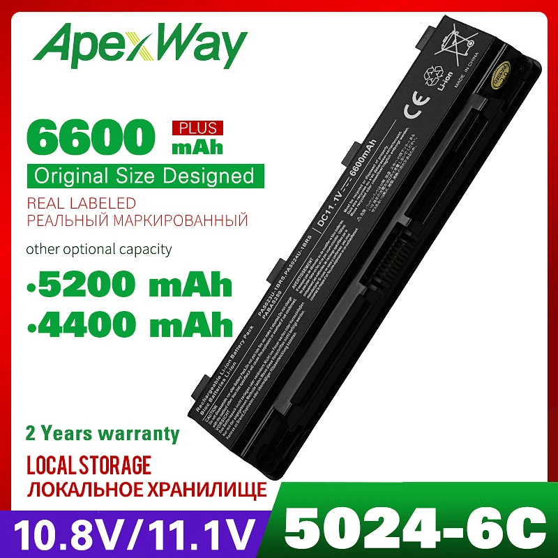 

Apexway 6 Cells Laptop battery for Toshiba Satellite PA5024U-1BRS 5024 5023 C850 C855D PA5023U-1BRS PA5024 PA5023 PA5024U