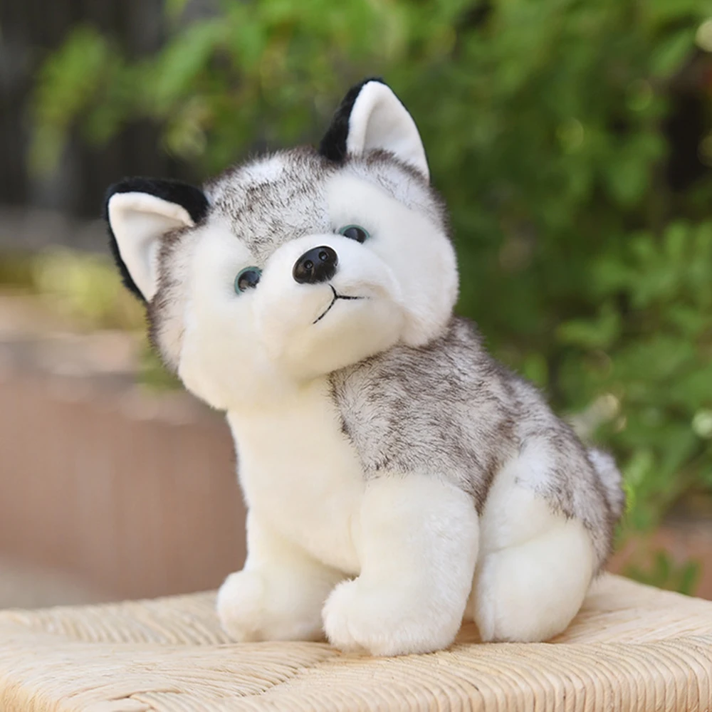 Реалистичные игрушки Husky Dog плюшевые животные детские мягкие куклы Kawaii Wolf Pet милые