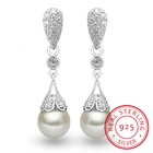 LEKANI серебро 925 ювелирные изделия жемчужные серьги ювелирные изделия натуральный пресноводный жемчуг висячие серьги женские серебряные свадебные серьги с подвесками