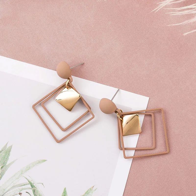 Product 15 POXAM винтажные массивные черные акриловые Висячие серьги для женщин модные ювелирные изделия корейский, геометрической формы золотые свисающие серьги с бриллиантами - Окраска металла: Product 15