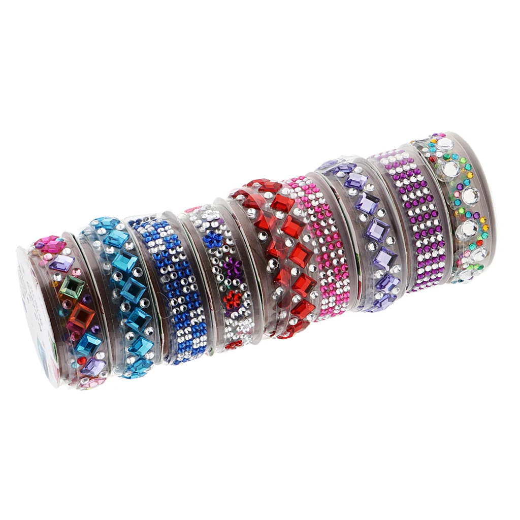 Самоклеящиеся стразы 6 рулонов в партии наклейки для поделок украшения