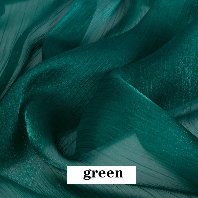 green Ширина 150 см однотонный Блестящий органза ткань тюль, марля, сетка для Свадебная вечеринка сценическое платье DIY Павлиньего хвоста, ручная работа, украшение из ткани - Цвет: green
