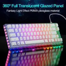 Womier K66 Mechanical Gaming Keyboard RGB led Backlit Hot Swappable Gateron Switch Light transmission Base for PC Laptop