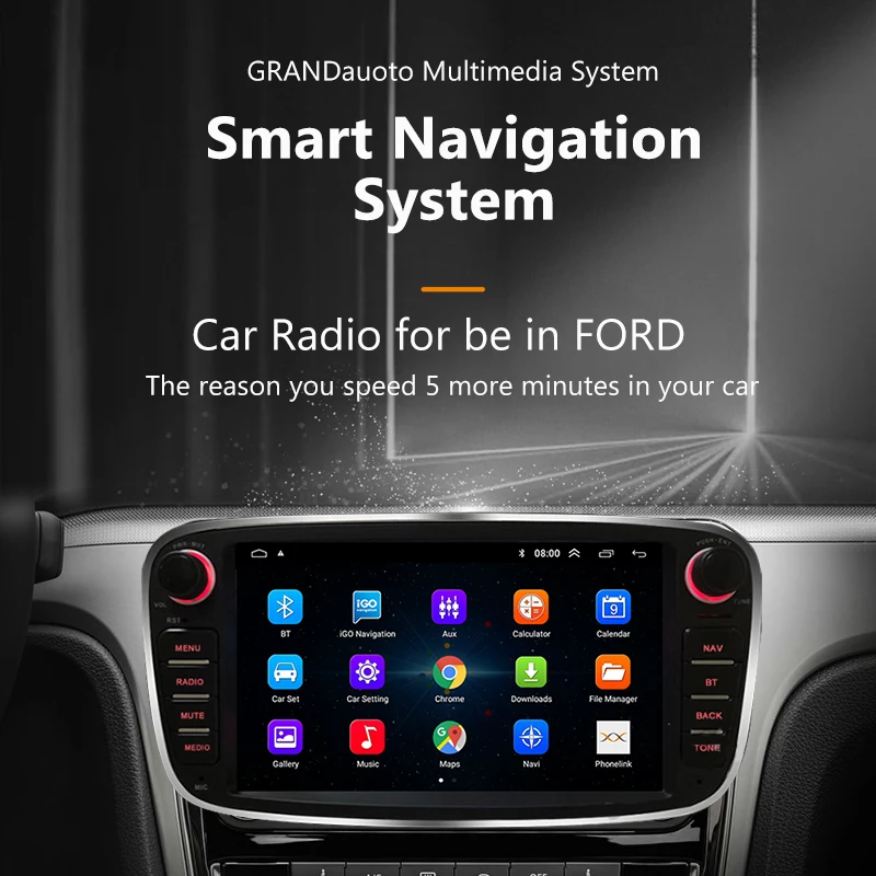 GRANDnavi для Ford Focus S-MAX Mondeo C-MAX Galaxy Android GPS автомобильное радио мультимедийный