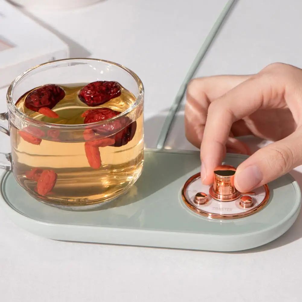 

Heating Cup Mat Smart Thermostatic Heating Coasters USB Cup Warmer Adjustment 3 Gear Constant Temperature Coaster Coffee Cup Pad