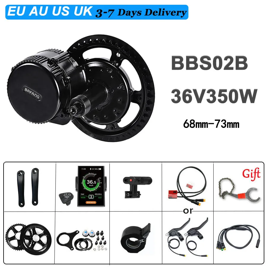 Bafang 350 Вт 36В тормозной BBS01B середине приводной двигатель велосипедный комплект